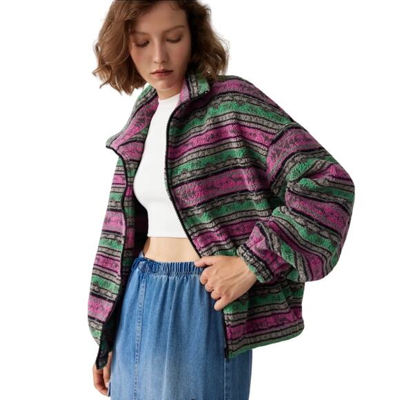 NEW! Cider Fleece Stand Collar Aztec Print Jacket NWT - S - Picture 6 of 15